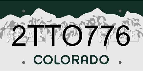 2TTO776 Colorado License Plate