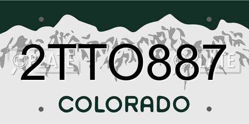 2TTO887 Colorado License Plate
