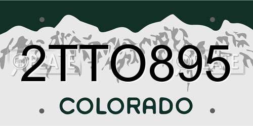 2TTO895 Colorado License Plate