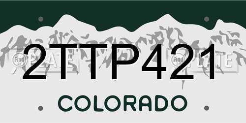 2TTP421 Colorado License Plate