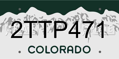2TTP471 Colorado License Plate