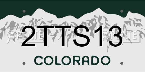 2TTS13 Colorado License Plate