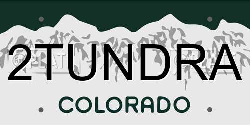 2TUNDRA Colorado License Plate