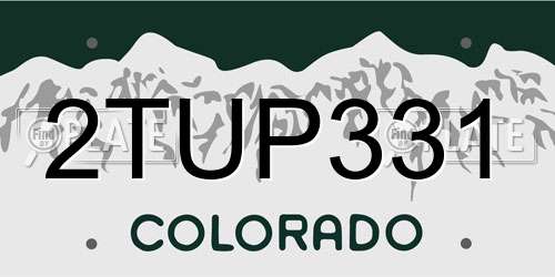 2TUP331 Colorado License Plate