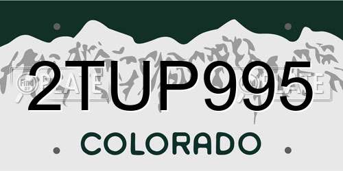 2TUP995 Colorado License Plate