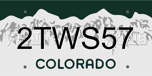 2TWS57 Colorado License Plate
