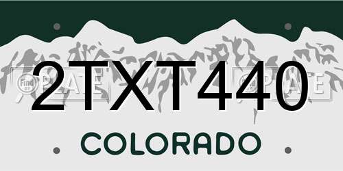 2TXT440 Colorado License Plate