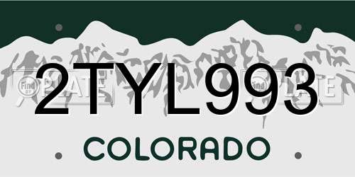 2TYL993 Colorado License Plate