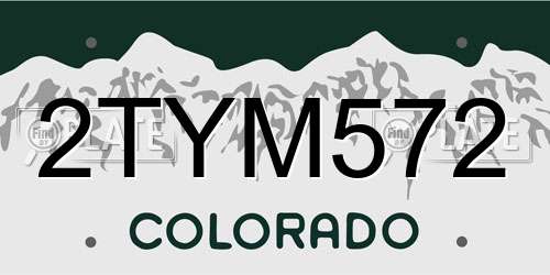 2TYM572 Colorado License Plate