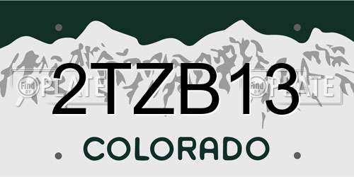 2TZB13 Colorado License Plate