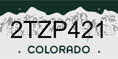 2TZP421 Colorado License Plate