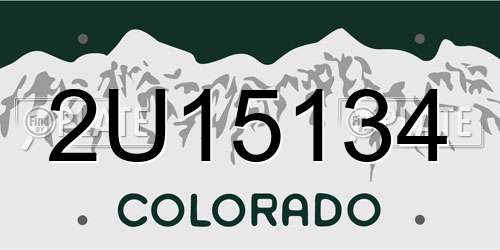 2U15134 Colorado License Plate