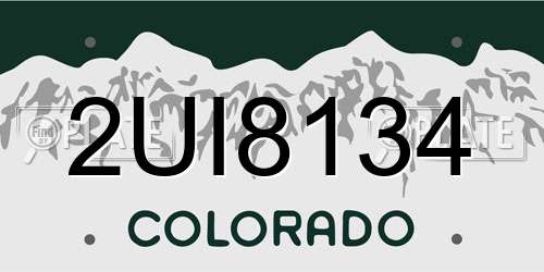 2UI8134 Colorado License Plate