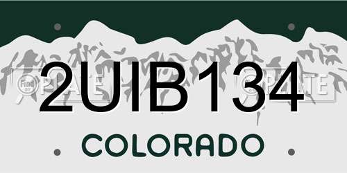 2UIB134 Colorado License Plate