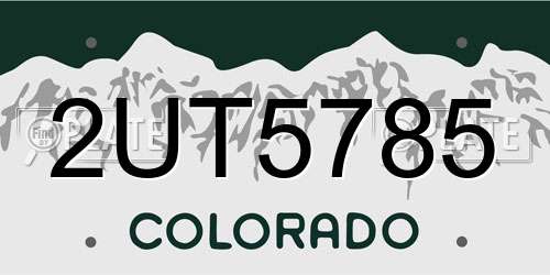 2UT5785 Colorado License Plate