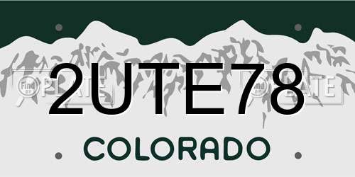 2UTE78 Colorado License Plate