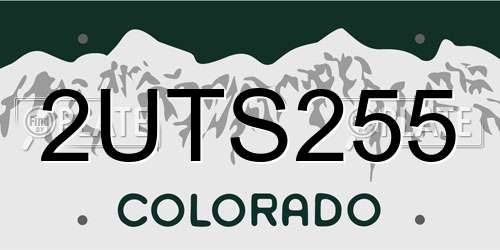 2UTS255 Colorado License Plate