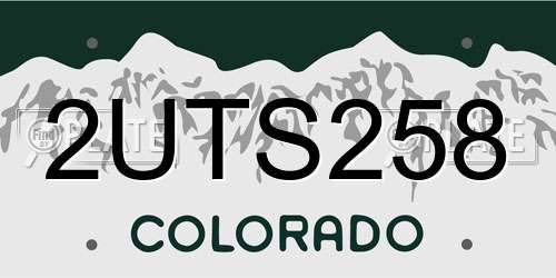 2UTS258 Colorado License Plate