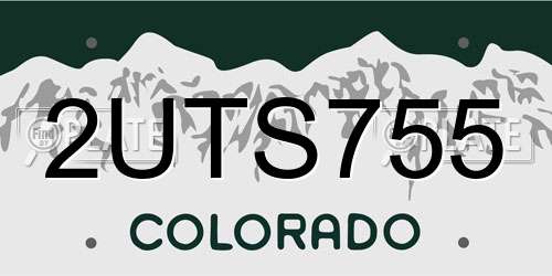 2UTS755 Colorado License Plate