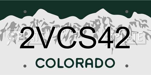 2VCS42 Colorado License Plate