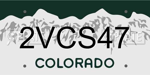 2VCS47 Colorado License Plate