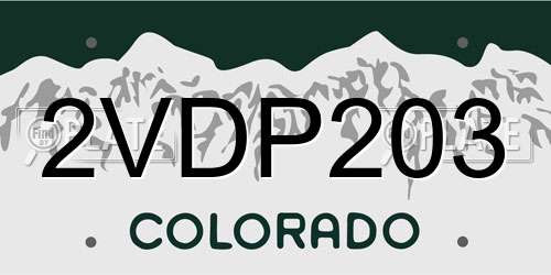 2VDP203 Colorado License Plate