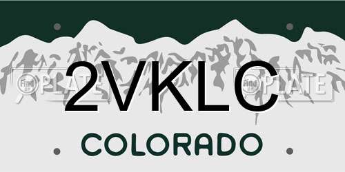 2VKLC Colorado License Plate