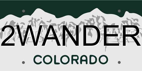 2WANDER Colorado License Plate