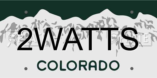 2WATTS Colorado License Plate