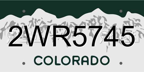 2WR5745 Colorado License Plate