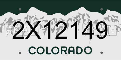2X12149 Colorado License Plate