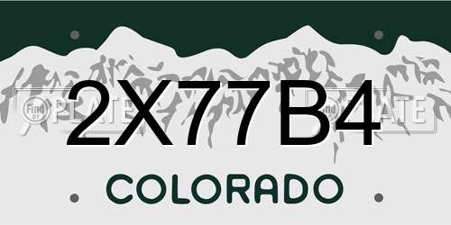 2X77B4 Colorado License Plate