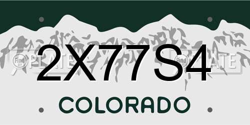 2X77S4 Colorado License Plate
