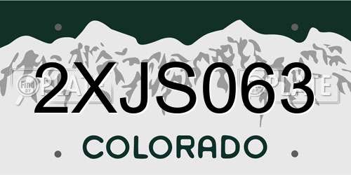 2XJS063 Colorado License Plate