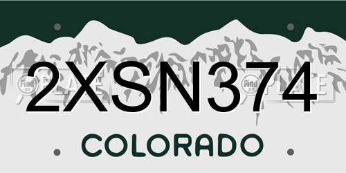 2XSN374 Colorado License Plate
