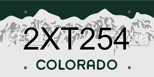 2XT254 Colorado License Plate
