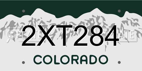 2XT284 Colorado License Plate