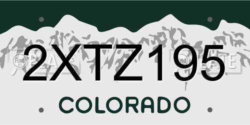 2XTZ195 Colorado License Plate