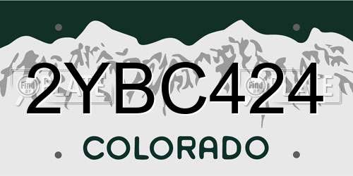 2YBC424 Colorado License Plate