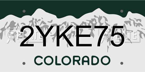 2YKE75 Colorado License Plate