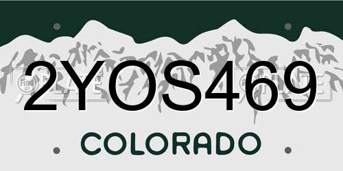 2YOS469 Colorado License Plate