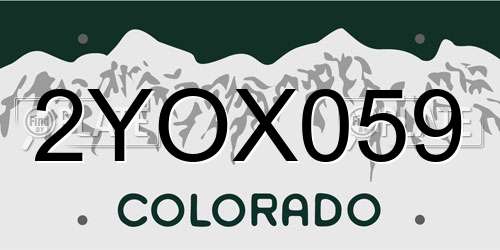 2YOX059 Colorado License Plate