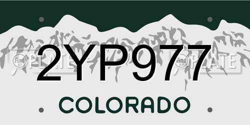 2YP977 Colorado License Plate