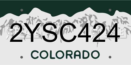 2YSC424 Colorado License Plate