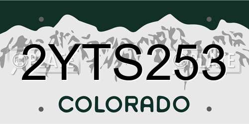 2YTS253 Colorado License Plate