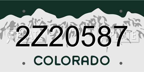 2Z20587 Colorado License Plate