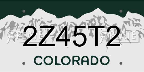 2Z45T2 Colorado License Plate