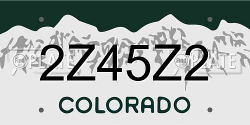 2Z45Z2 Colorado License Plate