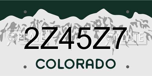 2Z45Z7 Colorado License Plate