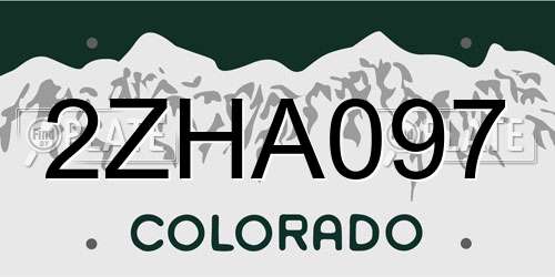 2ZHA097 Colorado License Plate